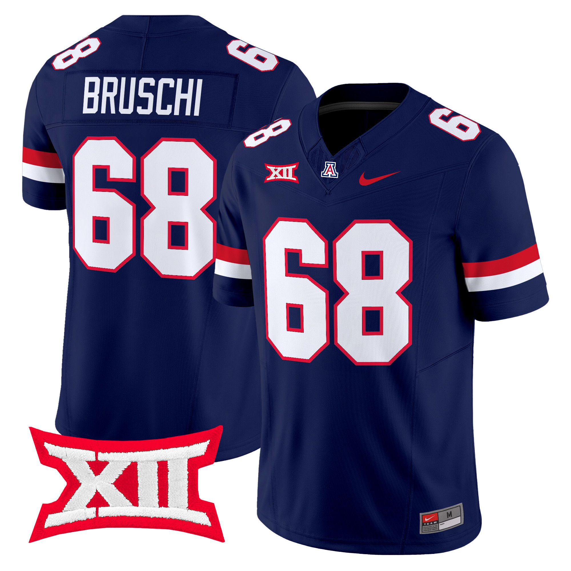 Men Arizona Wildcats #68 Bruschi Blue Nike 2024 Vapor Limited NCAA Jersey style 1->more ncaa teams->NCAA Jersey